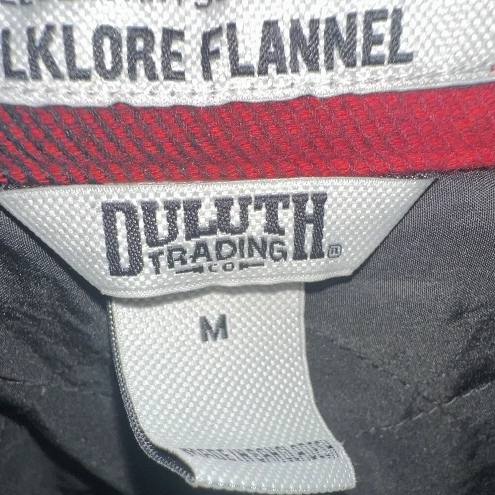 Duluth Trading AKHG Folklore Flannel Shacket Men’s M Red Black Lined Jacket